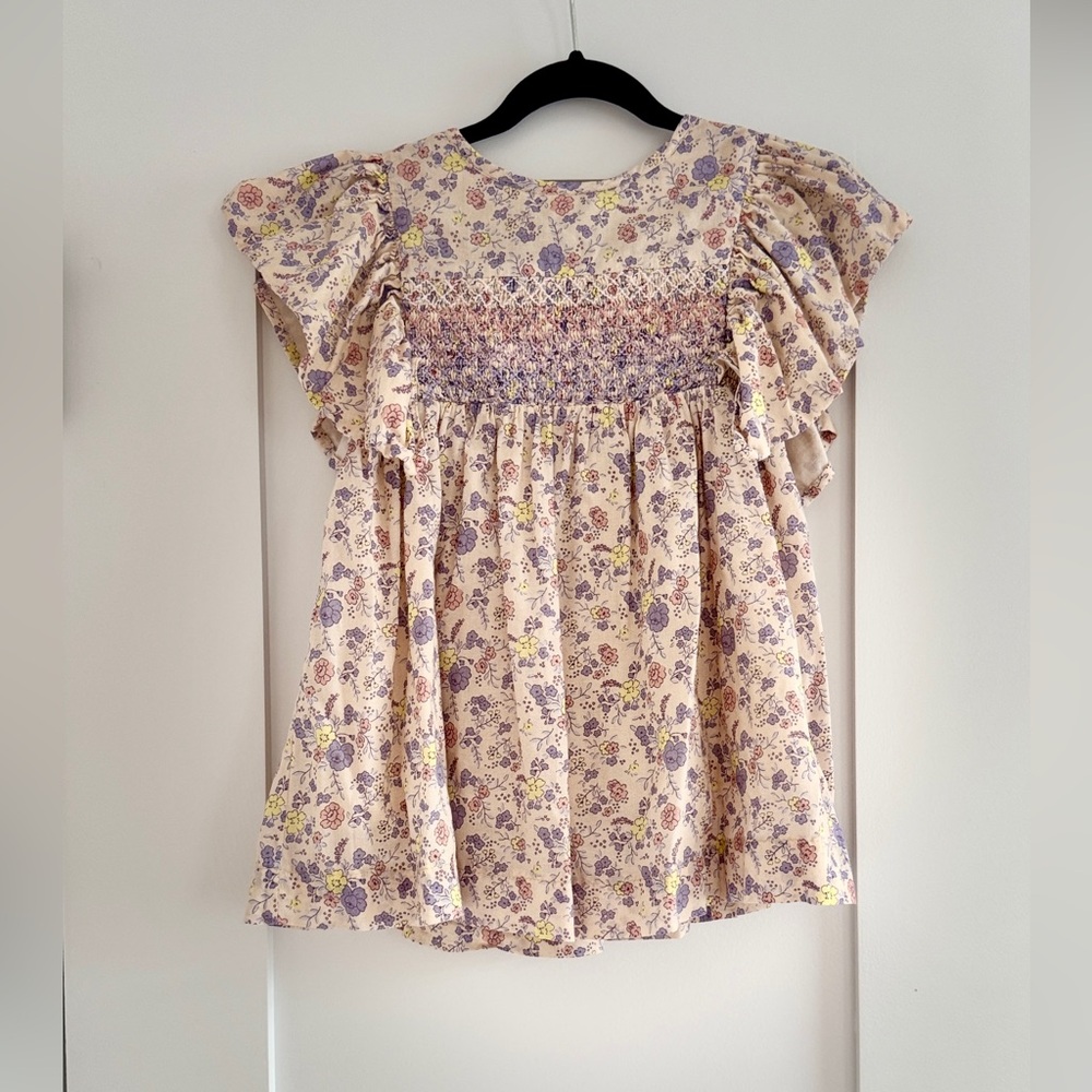 Louise Louise Mickaela Dress 3T-4T Mauve Floral Smocked Cottagecore European